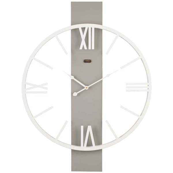 ساعت دیواری فلزی لوتوس مدل 20141 طوسی سفید