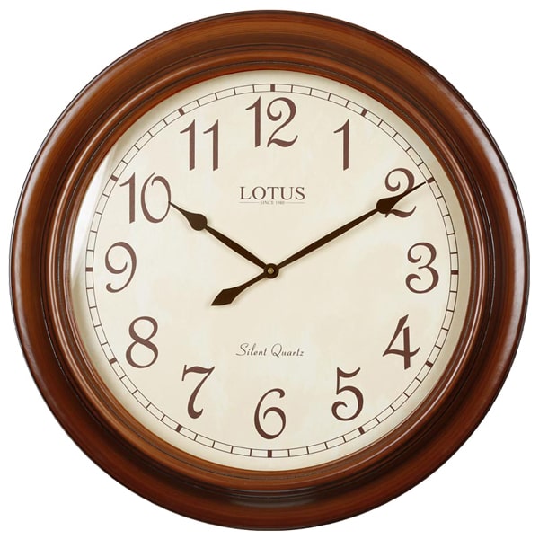 ساعت دیواری چوبی لوتوس، ساعت دیواری سایز 60 سبک ساعت‌های دیواری کلاسیک آمریکایی، ساعت دیواری شیک و زیبا مناسب سالن پذیرایی و اتاق نشیمن | مدل 582