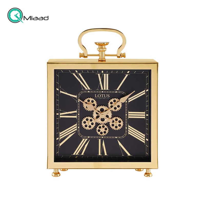 ساعت رومیزی فلزی چرخ دنده لوتوس مدل 801 Gold-Bl ساعت رومیزی کلاسیک