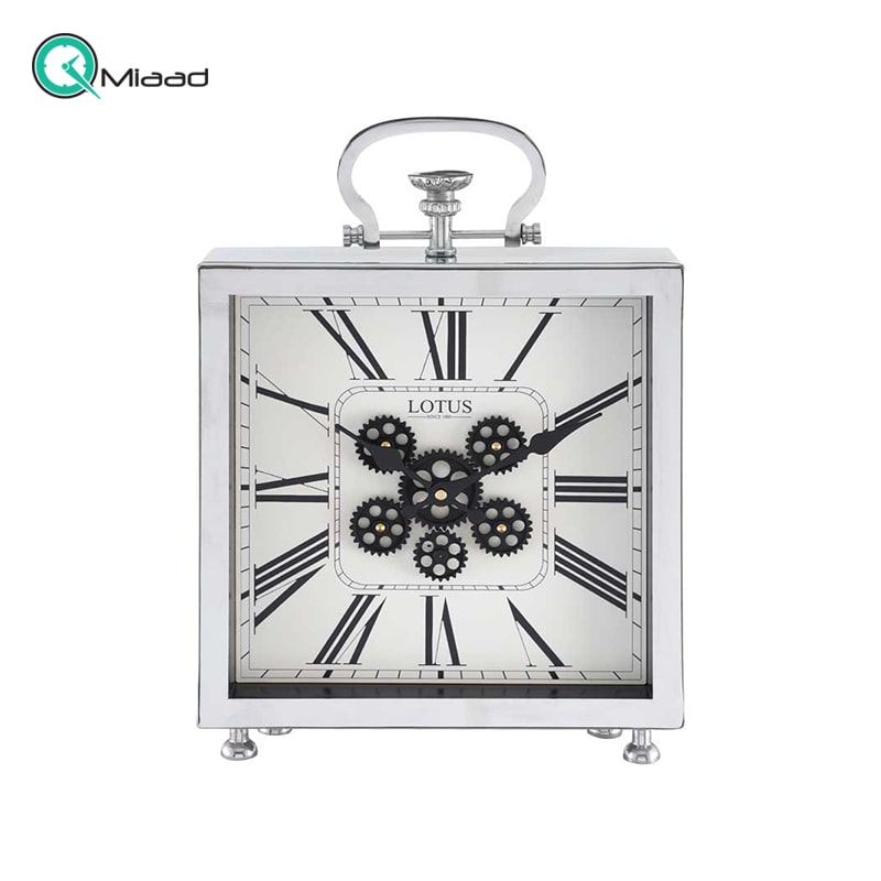 ساعت رومیزی فلزی چرخ دنده لوتوس مدل 801 Silver-Wh ساعت رومیزی کلاسیک