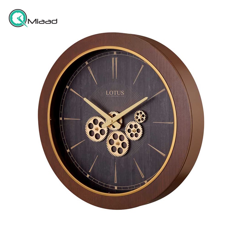ساعت دیواری چوبی چرخ دنده ای لوتوس مدل 400407 قیمت ساعت دیواری
