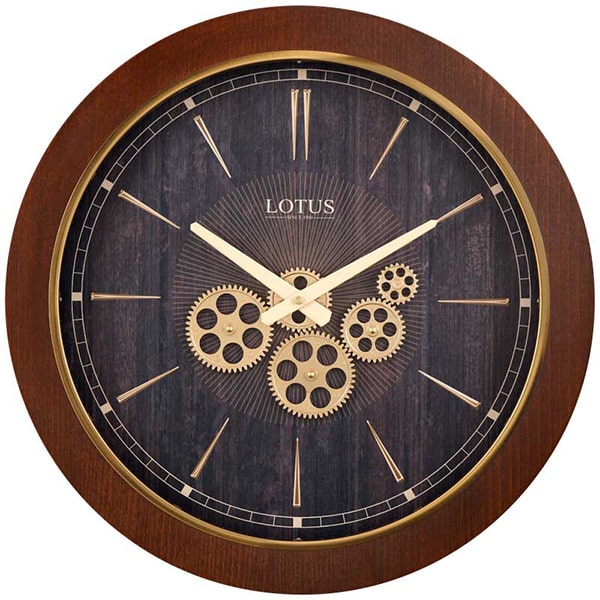 ساعت دیواری چوبی چرخ دنده ای لوتوس مدل 400407