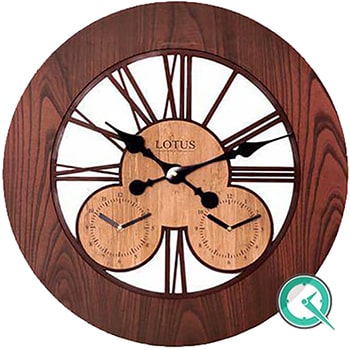 ساعت دیواری چوبی حروف یونانی | برند لوتوس کد RW-505