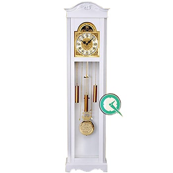 ساعت کنار سالنی لوتوس LOTUS مدل کریستینا | کلاسیک چوبی سفید | کد XL217-WH