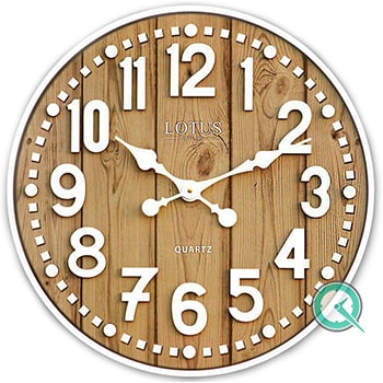 ساعت دیواری  مدرن لوتوس LOTUS چوبی گرد | کد MA-3322