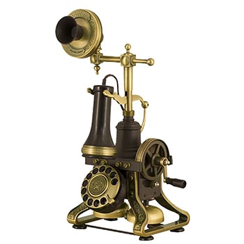 تلفن طرح قدیمی مدل تک گوشی، تلفن رومیزی با شماره گیر چرخشی کد 1884