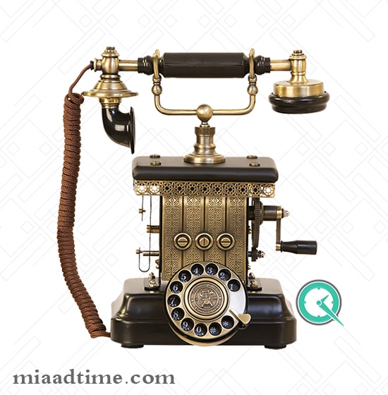 تلفن کلاسیک و سلطنتی آنتیک مدل LX.1923، تلفن طرح قدیمی با شماره گیر چرخشی از جنس فلز و رزین کد  فروش تلفن های تزیینی