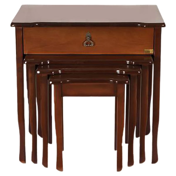 میز عسلی چوبی چهار تیکه کشودار ساده مدل 705