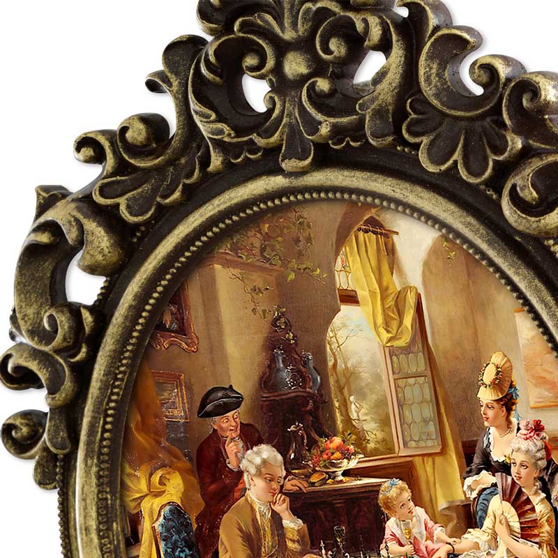 تابلو آینه ای پلی رزین لوتوس مدل THE CHESS PLAYERS کد 70016 تابلو دکوراتیو
