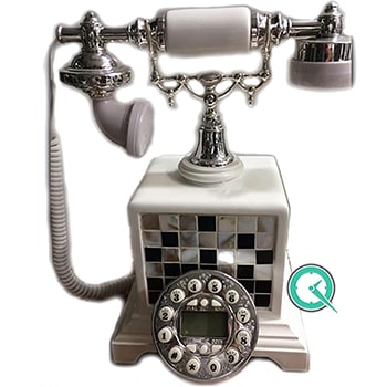 تلفن رومیزی کلاسیک با امکانات کامل رنگ سفید | کد 8922K