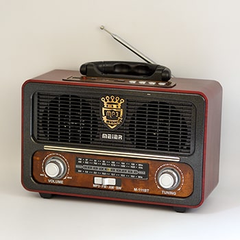 رادیو سبک قدیمی طرح چوبی رنگ تیره مدل 111BT