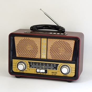 رادیو سبک قدیمی طرح چوبی رنگ تیره مدل 112BT