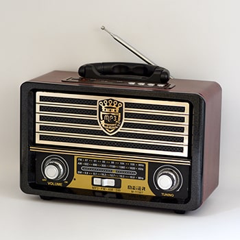رادیو سبک قدیمی طرح چوبی رنگ تیره مدل 113BT
