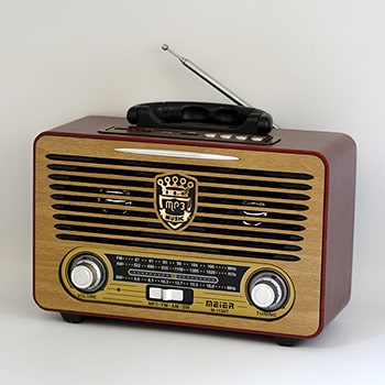 رادیو سبک قدیمی طرح چوبی رنگ روشن مدل 115BT