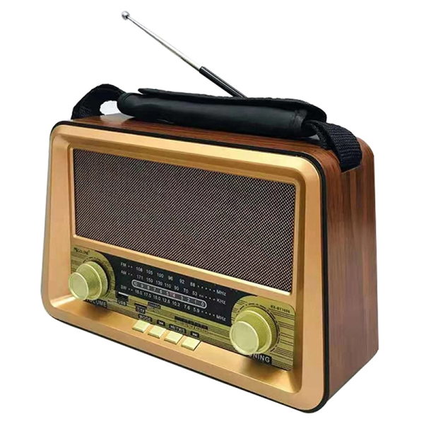 رادیو کلاسیک، اسپیکر بلوتوثی قابل حمل، رادیو سنتی و چوبی قدیمی، رادیو شارژی سبک قدیم، قابلیت پخش موزیک و صدا از طریق اتصال با بلوتوث | کد 1006