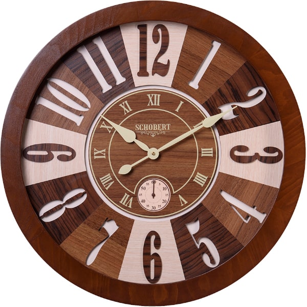 ساعت دیواری چوبی شوبرت مدل 6114