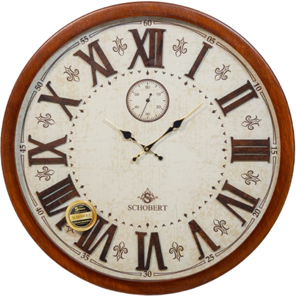 ساعت دیواری چوبی شوبرت، ساعت دیواری با صفحه زیبا و کلاسیک سایز 60 مدل 6150