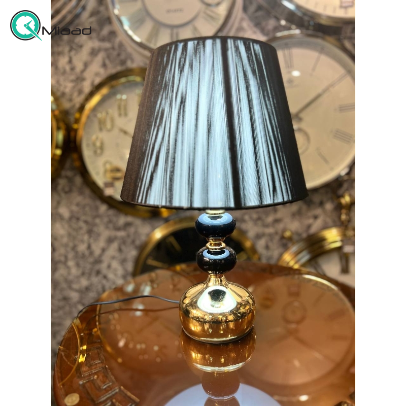 آباژور رومیزی مدل ابریشم، آباژور رومیزی با متریال فلز سرامیک، آبکاری فورتیک بدنه و پایه آباژور، فوق العاده با کیفیت، رنگ طلایی  آباژور رومیزی مدرن