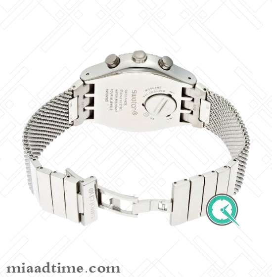 ساعت سواچ Swatch | مردانه، صفحه به رنگ بژ، تمام استیل بند حصیری | کد YVS405G For