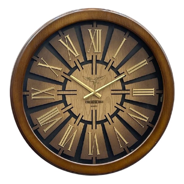 ساعت دیواری چوبی واشا مدل  67 قهوه ای