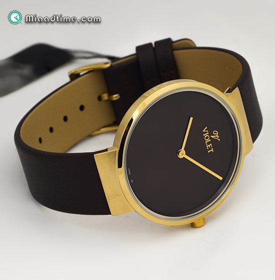 ساعت مچی ویولت مردانه بند چرم صفحه قهوه ای کد 0466/2G قیمت ساعت ویولت اصل مردانه
