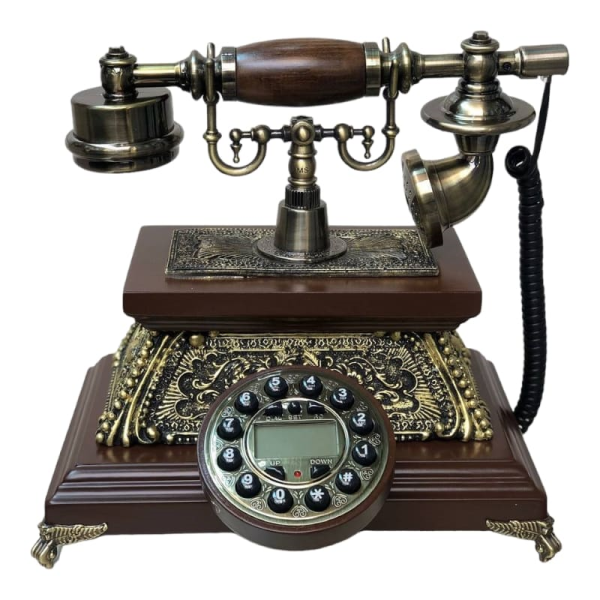 تلفن رومیزی چوبی والتر، تلفن بی‌نظیر با شماره گیر دکمه ای، تلفن سنتی و خاص و نوستالژی، وسیله کلیدی برای تزیین دکور منزل،  مدل T5061