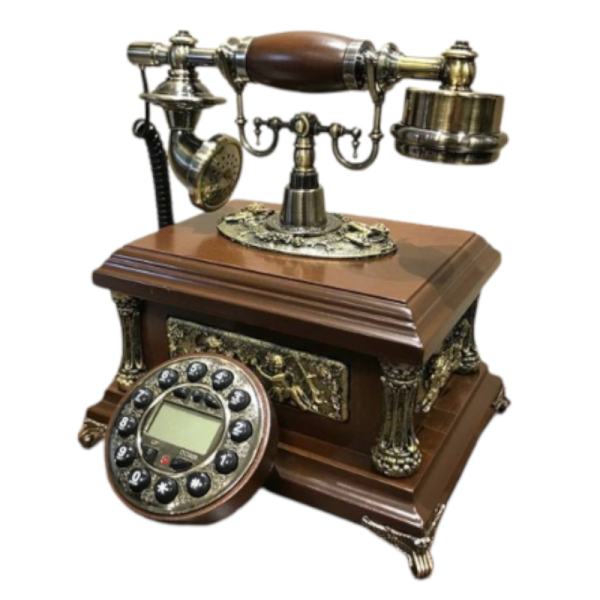 تلفن رومیزی چوبی والتر، تلفن بی‌نظیر با شماره گیر دکمه ای، تلفن سنتی و خاص و نوستالژی، وسیله کلیدی برای تزیین دکور منزل،  مدل T972