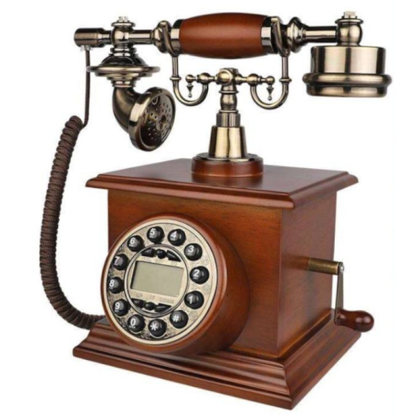تلفن رومیزی چوبی والتر Walther مدل TE33، تلفن رومیزی سلطنتی با طراحی نوین و کادویی شیک و هدیه نوستالژی با شماره‌گیر دکمه ای و کالر آیدی