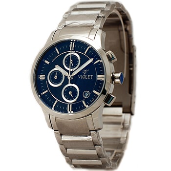 ساعت مچی ویولت زنانه کرنوگراف گرد فلزی سیلور صفحه سفید مدل 0322L