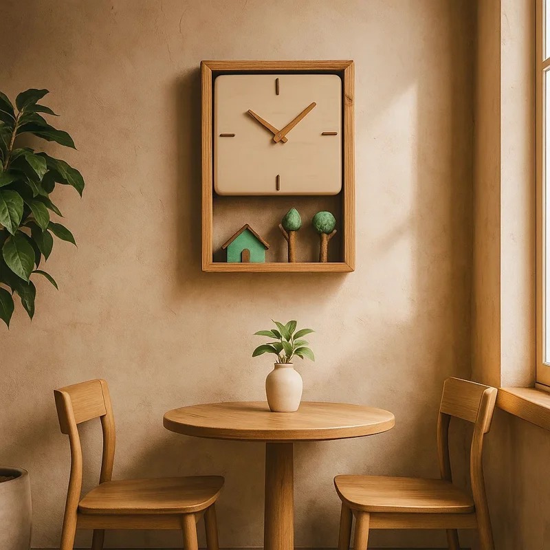  ساعت دیواری چوبی دست ساز مدل 113 