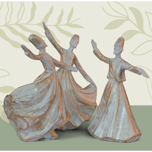 مجسمه رقص سما 3 تایی کد MO16078، مجسمه دکوری، زیبا کننده هر میز و هر سطحی، هدیه ای مناسب برای خانم ها