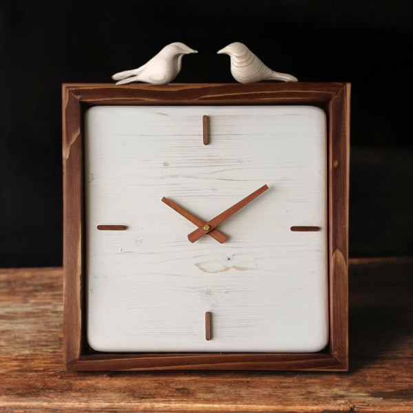 ساعت دیواری چوبی دست ساز مدل 173