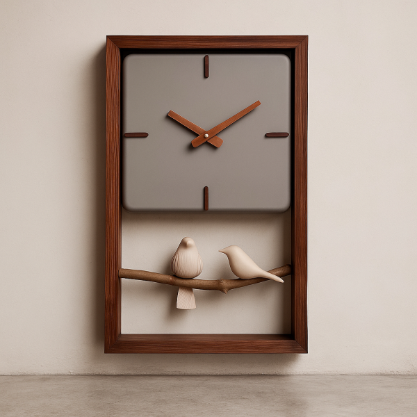 ساعت دیواری چوبی دست ساز مدل 173