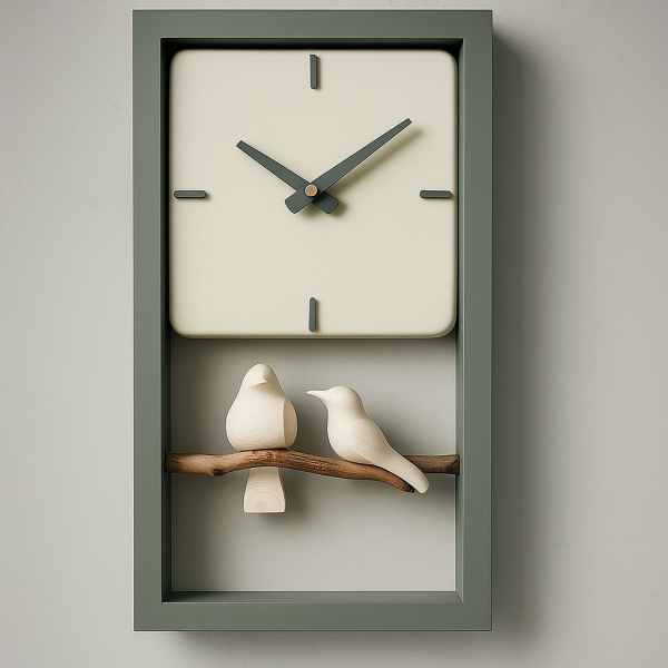 ساعت دیواری چوبی دست ساز مدل 173