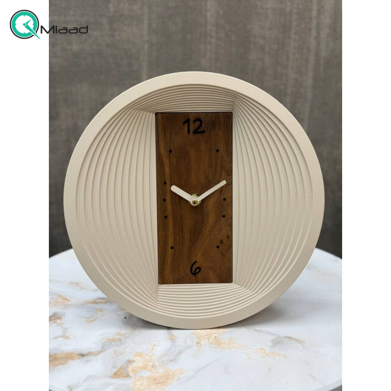 ساعت رومیزی MDF مدل 1405 رنگ کرم