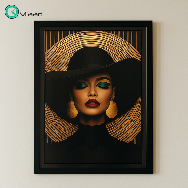 تابلو دکوراتیو کد 202419 طرح زنی شیک‌پوش