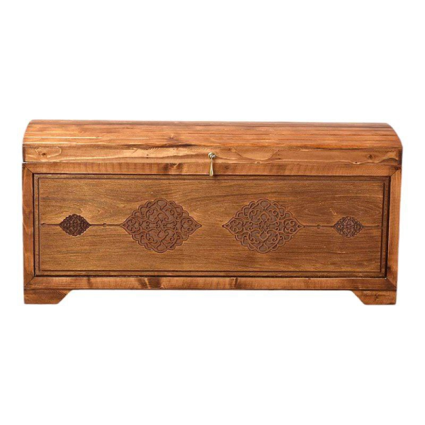 صندوق چوبی مدل SD03001، صندوق سبد دار مدل رویه قوس طرح عباسی