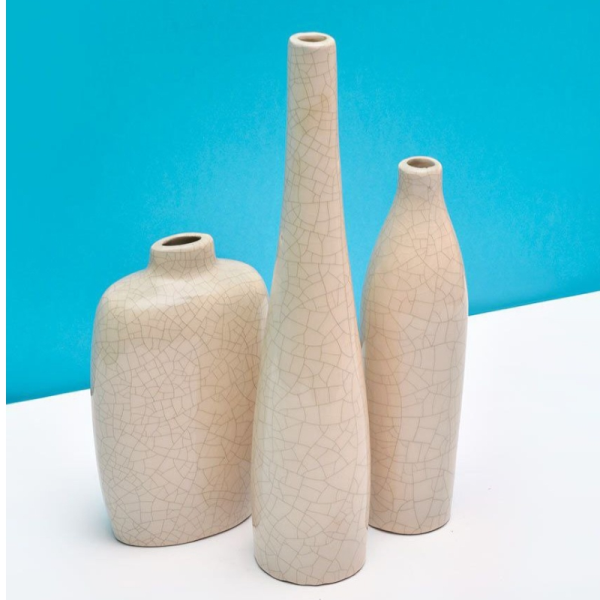 گلدان سه تکه مدل خیام کد sr17071، ست سرامیکی سه سایز و دکوری با طراحی ساده و زیبا و همینطور خلاقانه، طرح خیام