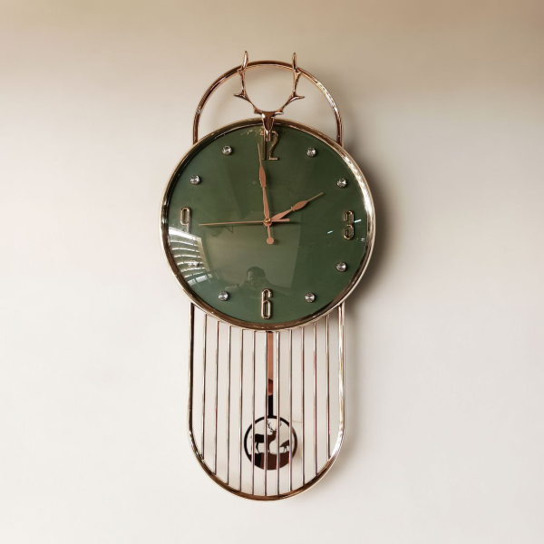 ساعت دیواری گوتن Guten مدل گوزن کد 9003 سبز| ساعت دیواری با طراحی مدرن و ظریف، صفحه ساعت با طراحی مینیمال