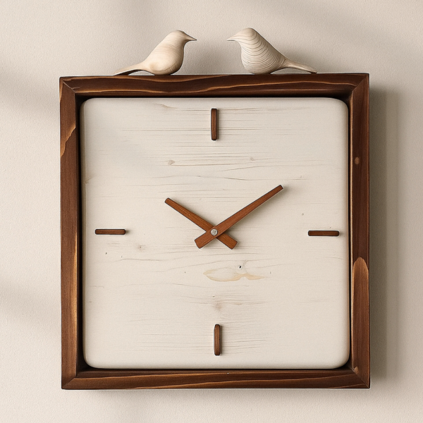 ساعت دیواری چوبی دست ساز مدل 173، ساعت دیواری تمام چوب دست ساز، طراحی مینیمال