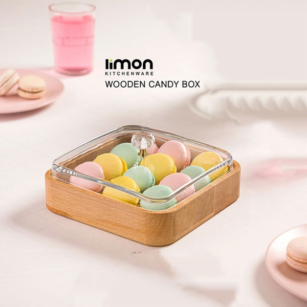 بیسکویت خوری چوبی برند لیمون مدل 223959، بیسکویت خوری چوبی برای سرو و نگهداری بیسکویت و شیرینی، مناسب برای پذیرایی‌های رسمی و روزمره