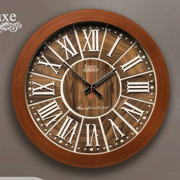 ساعت دیواری چوبی لوکس مدل 356، ساعت دیواری گرد کلاسیک، زیبایی در سادگی و اصالت، سایز بزرگ 75 سانت در دو رنگ کلاسیک و چشم‌نواز
