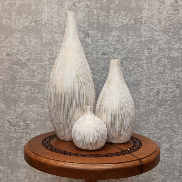 گلدان سه تکه، ست گلدان سه سایز و دکوری با طراحی ساده و زیبا و همینطور خلاقانه