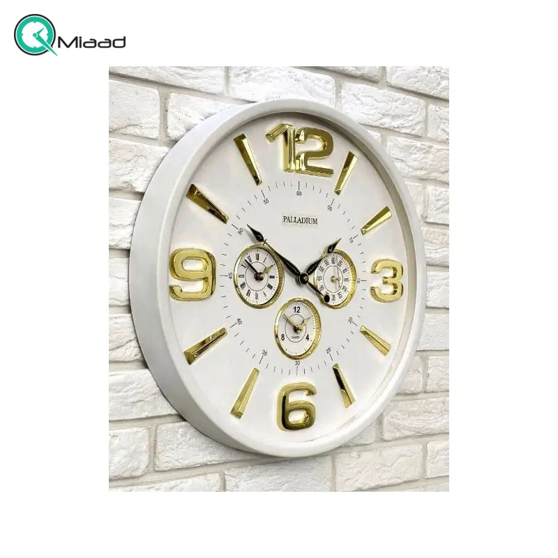 ساعت دیواری پالادیوم 4 موتوره مدل 5311 سفید طلایی