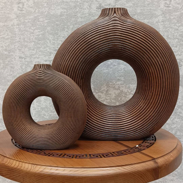 گلدان دو تکه رینگی دو سایز مدل GO27355، گلدان تزیینی و دکوری با طراحی ساده و زیبا و همینطور خلاقانه، طرح رینگ