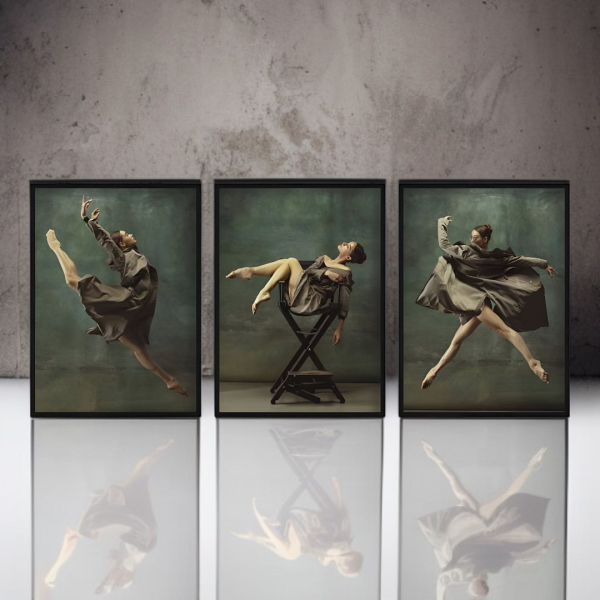 تابلو سهتکه دکوراتیو شاین مدل 202477، جدیدترین مدل تابلو با بالاترین کیفیت چاپ، متریال پی وی سی قاب، تابلو سه تیکه زیبا و جذاب، طرح یک رقصنده