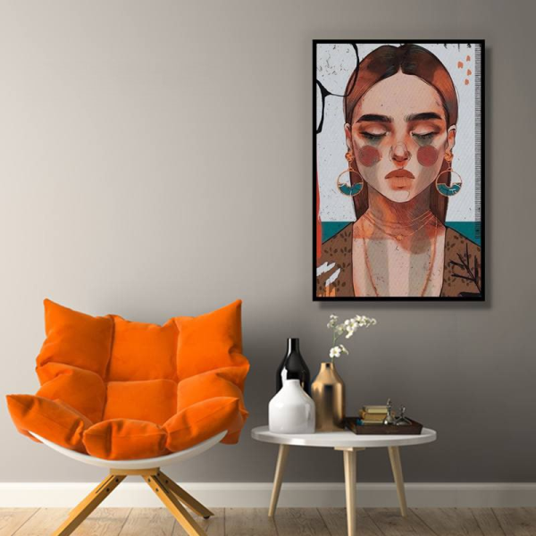 تابلو تزیینی شاینینگ طرح چهره دختر مدل 227