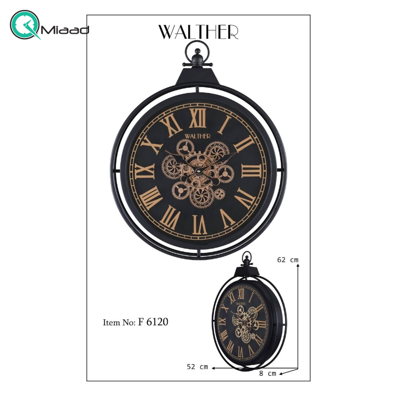 ساعت دیواری چرخ دنده دار والتر WALTHER کد 6120