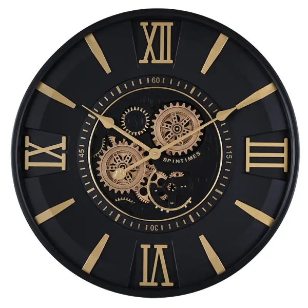 ساعت دیواری والتر Walther کد 6126 | ساعت دیواری چرخ دنده دار با موتور آرامگرد، طراحی خلاقانه، ساخته شده از متریال فلز