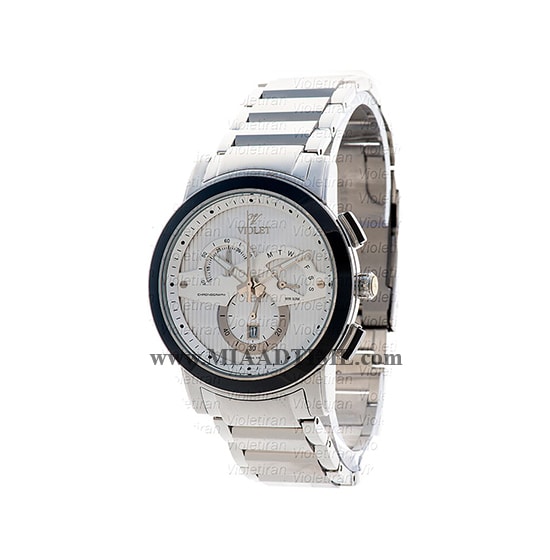 ساعت مچی ویولت مردانه کرنوگراف گرد فلزی استیل صفحه سفید مدل 0411/2G